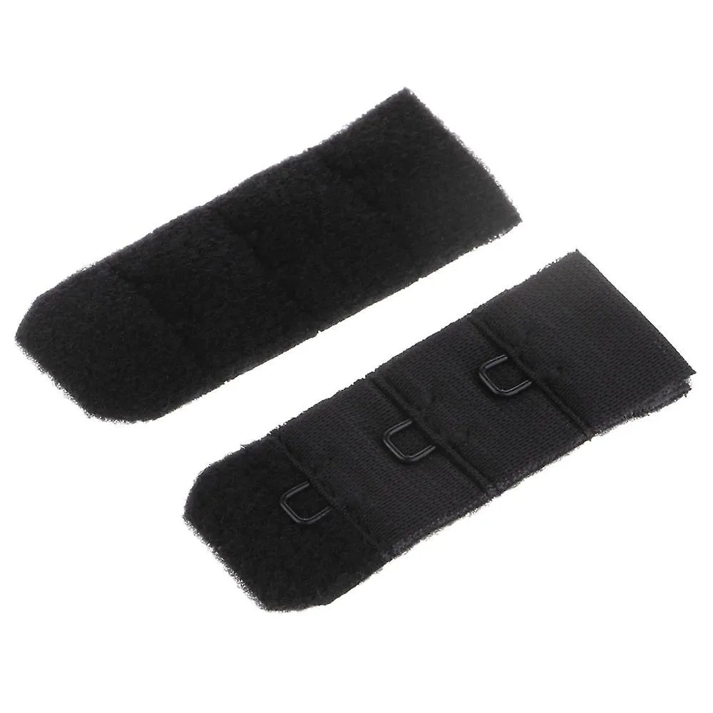 10 Sets 1 Hook 3 Row Bra Extenders Elastic Bra Strap Extension Black