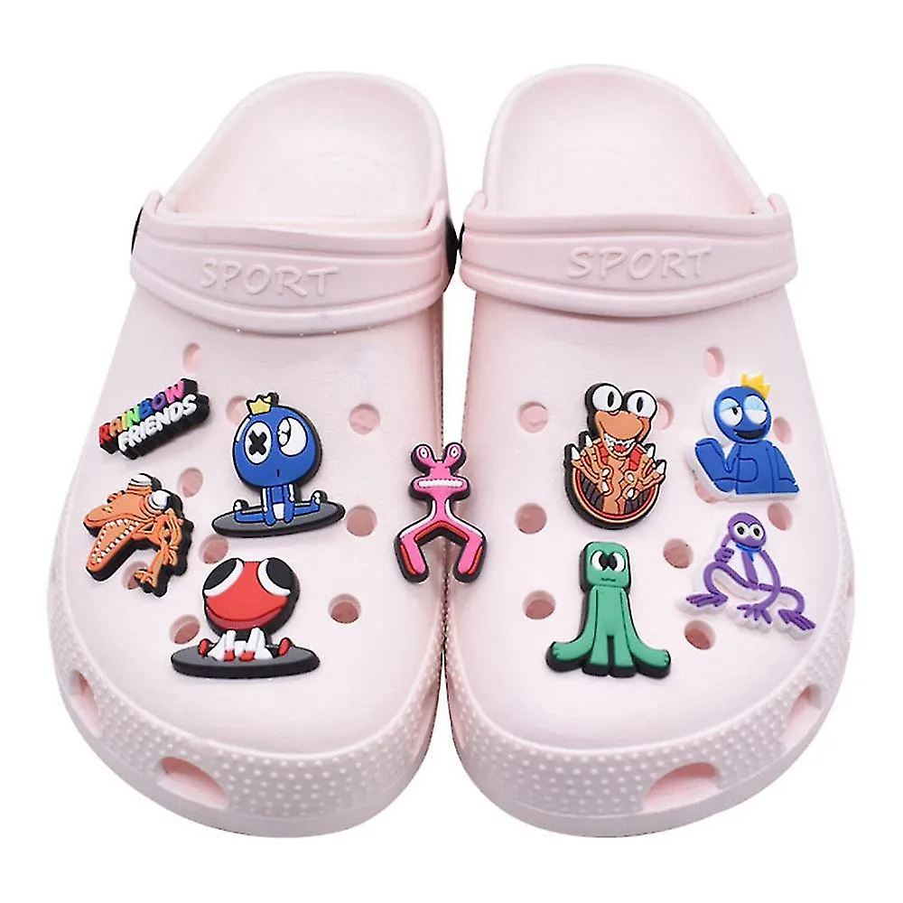 15pcs Kits Rainbow Friend Shoe Charms, Croc Clog Shoes Decoration Kit For Kids Adults