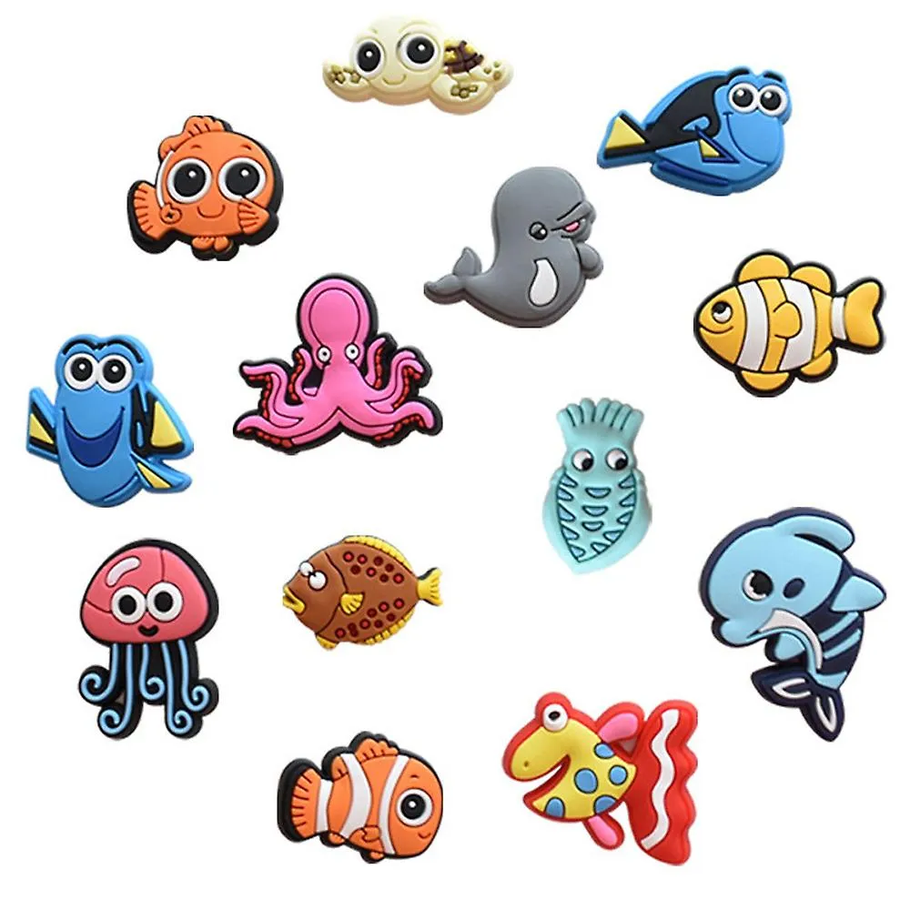 25pcs Finding Nemo Theme Cartoon Shoe Charms For Croc Clog Shoes Decoration Sandals Accessories Kids Adults Party Favors Gift