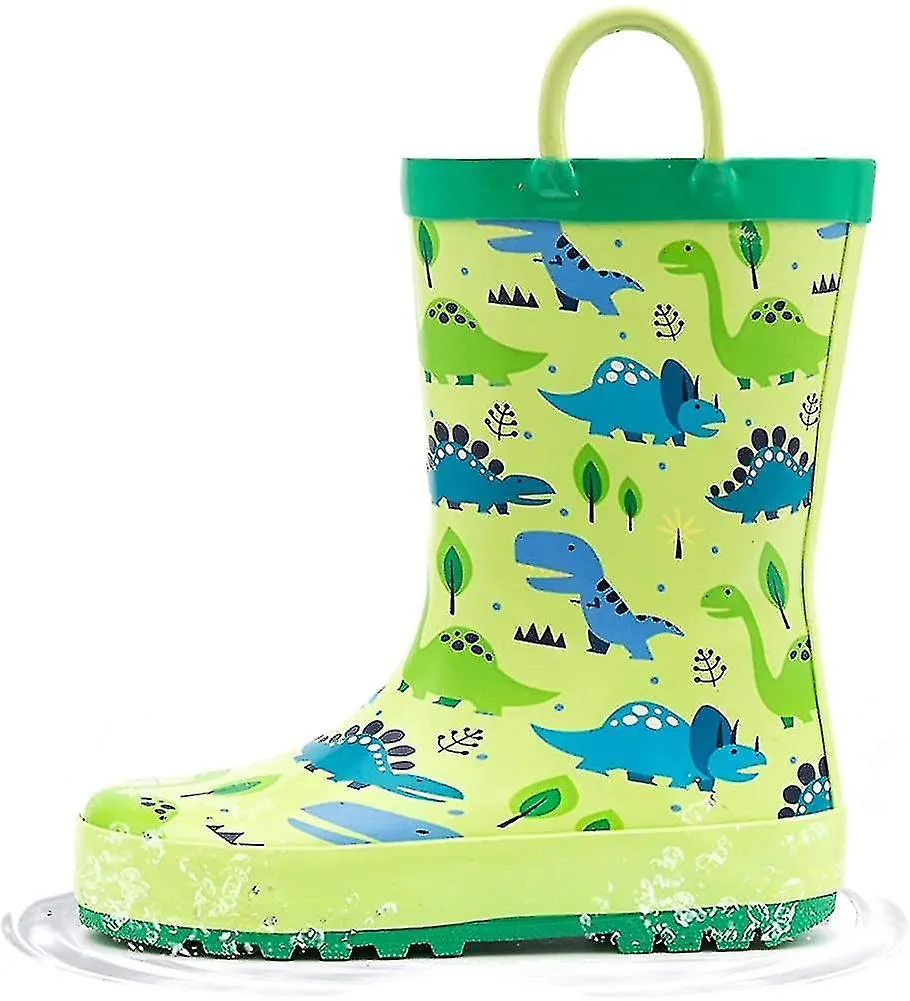 Adorables botas de lluvia de goma impermeables impresas para niños pequeños y niños