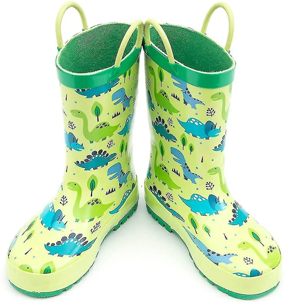 Adorables botas de lluvia de goma impermeables impresas para niños pequeños y niños