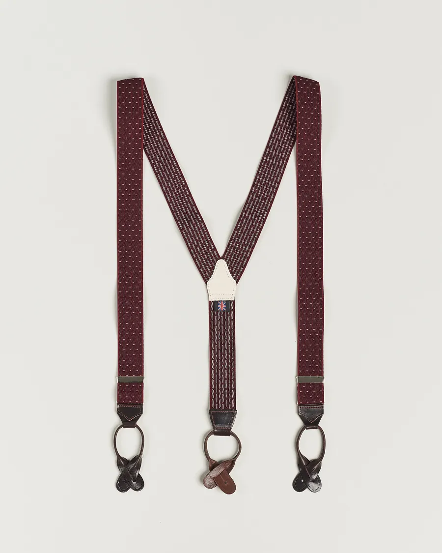 Albert Thurston Elastic Dot Braces 35mm Wine