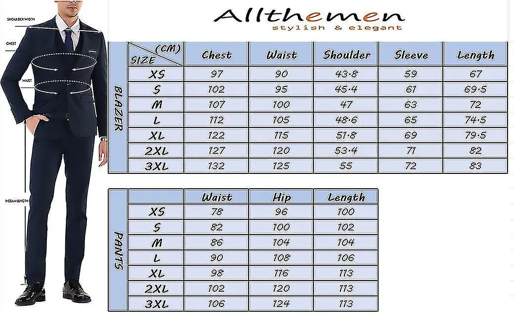 Allthemen Traje De 2 Piezas Para Hombre, Slim Fit De Color Sólido De Negocios De Boda De Negocios Chaqueta Y Pantalones Nuevo 20