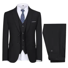 Allthemen Traje para hombres para la cena de la fiesta de bodas Traje de negocios de 3 piezas Blazer Vest Pantalones 9 colores