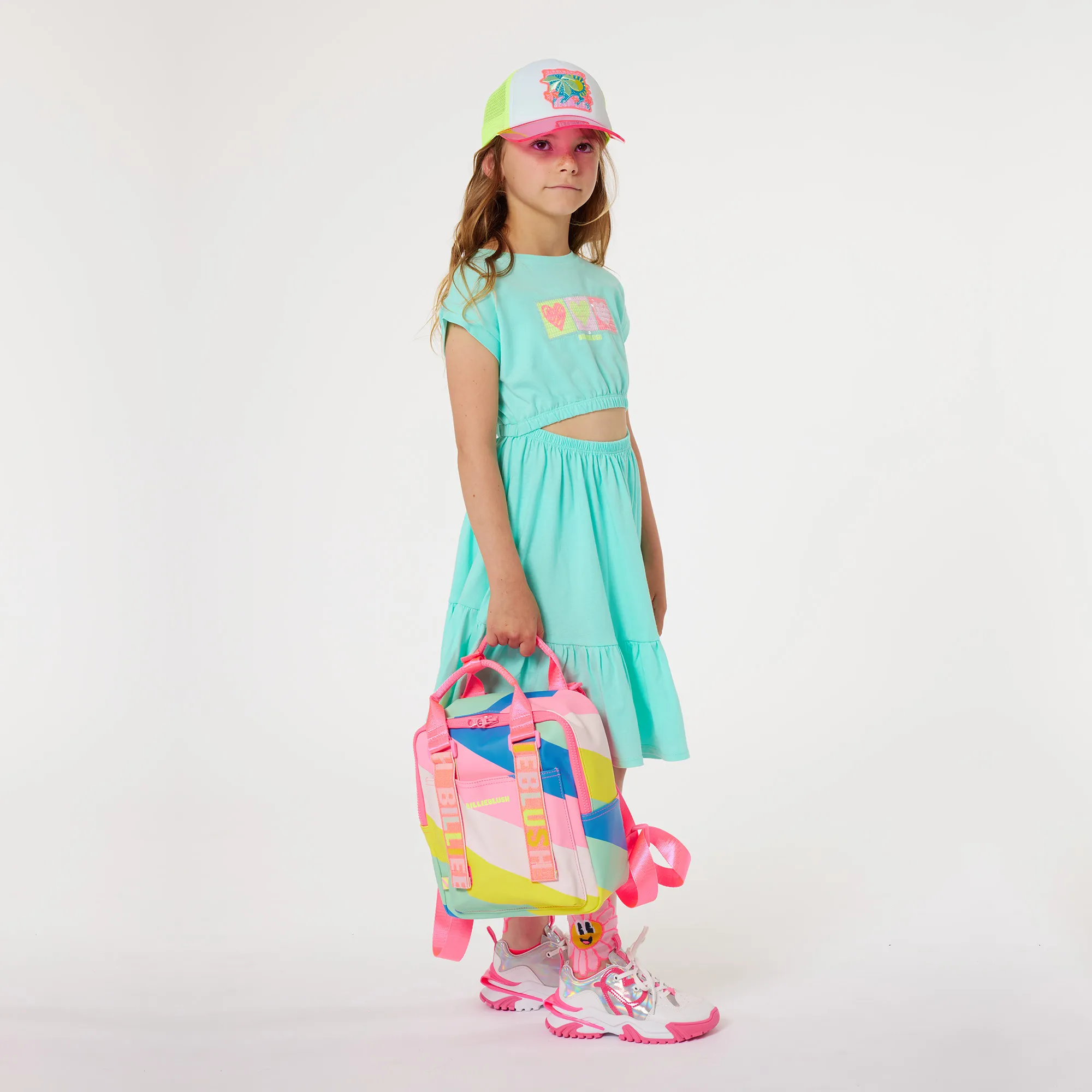 BILLIEBLUSH Mochila de rayas multicolores