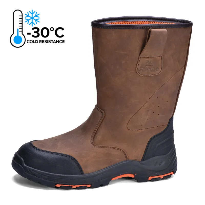 Botas de trabajo de invierno para hombre Good Leather Construction Composite Toe Rigger