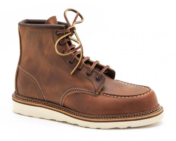 Botas de trabajo Red Wing cuero marrón engrasado con plantillas acolchadas