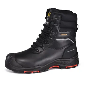 Botas de trabajo resistentes con membrana impermeable y punta compuesta para invierno H-9552 Negro