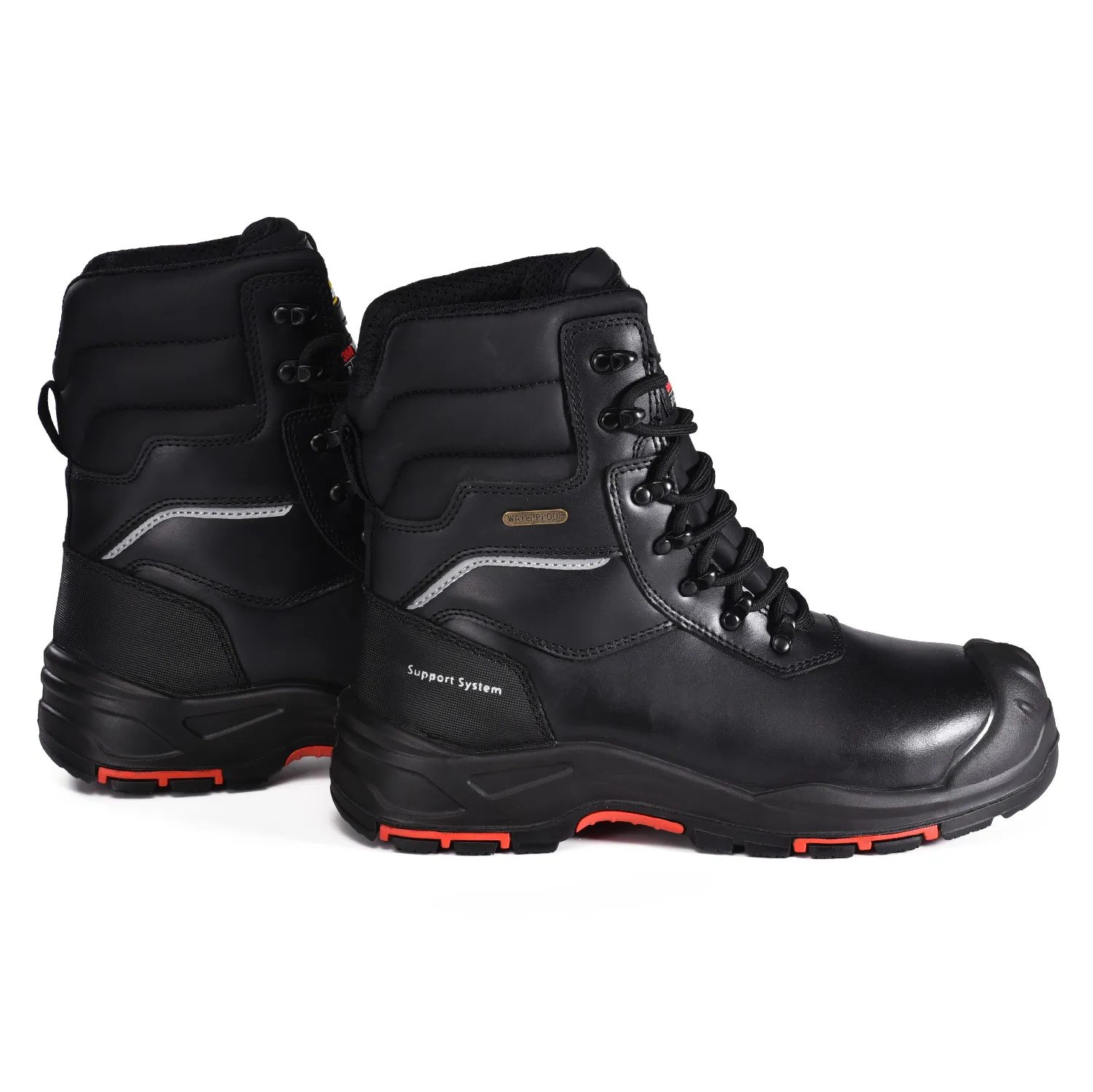 Botas de trabajo resistentes con membrana impermeable y punta compuesta para invierno H-9552 Negro