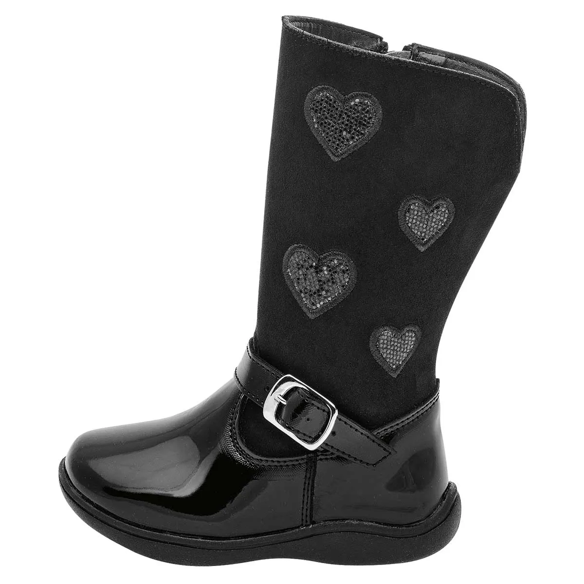 Botas Exterior Sintético Color Negro Para Niña De Ensueño