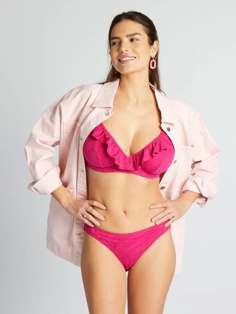 Braguita de bikini con estampado calado - ROJO