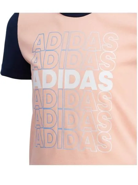 camiseta adidas rosa/marino niña