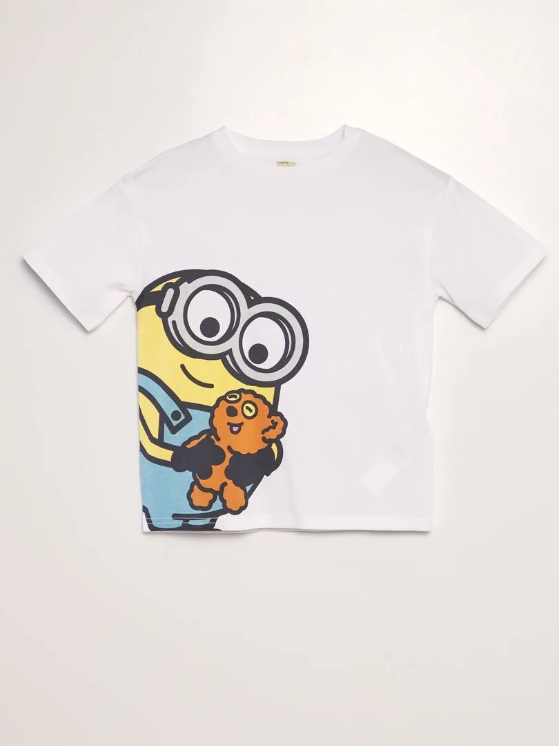 Camiseta de algodón con cuello redondo 'Minions' - BLANCO