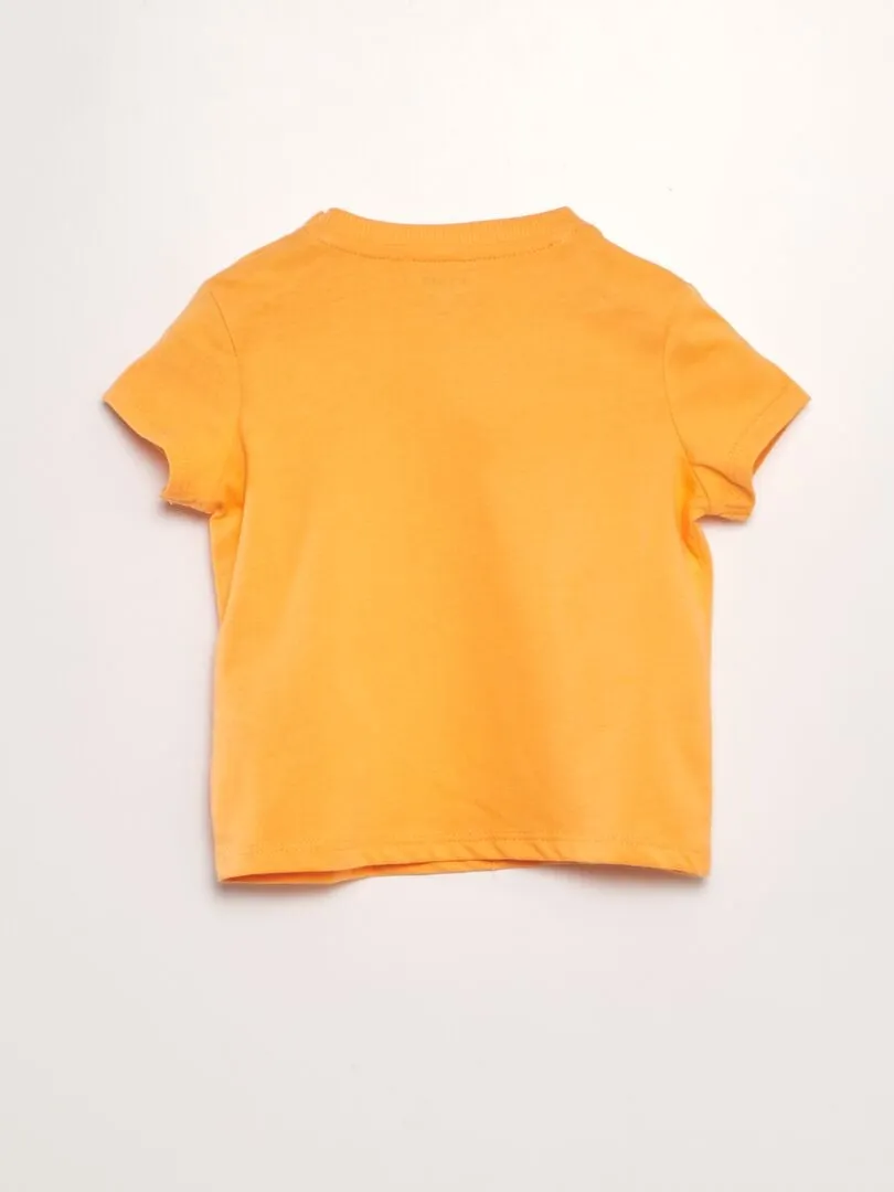 Camiseta de manga corta con bolsillos - NARANJA