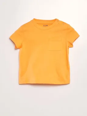 Camiseta de manga corta con bolsillos - NARANJA