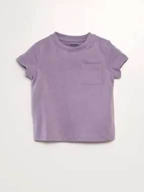 Camiseta de manga corta con bolsillos - PURPURA