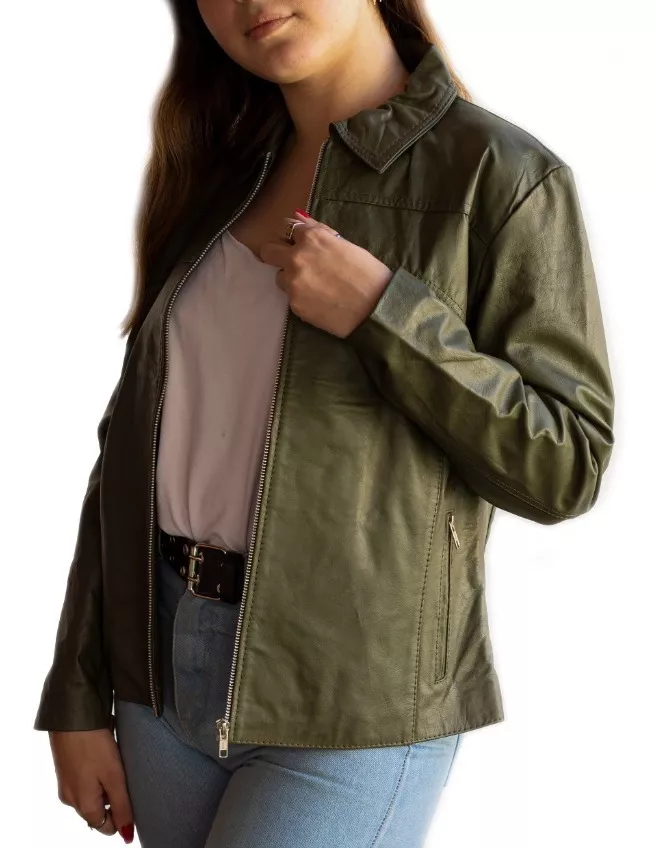 Campera De Cuero Vacuno 100% Legitimo De Mujer - Art: 127