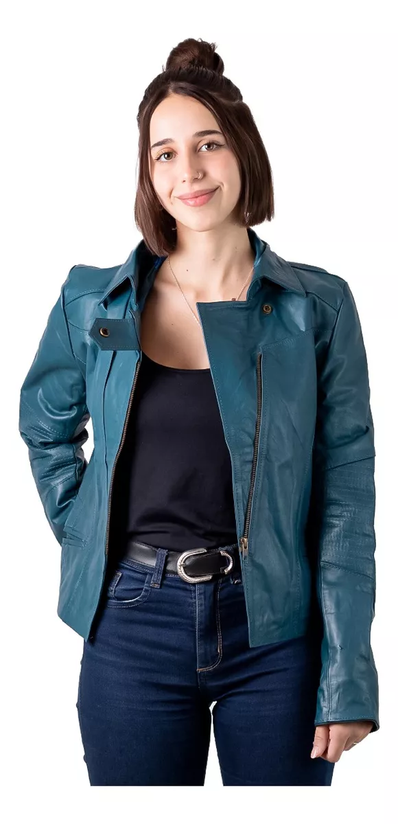 Campera De Cuero Vacuno 100% Legitimo De Mujer - Art: India