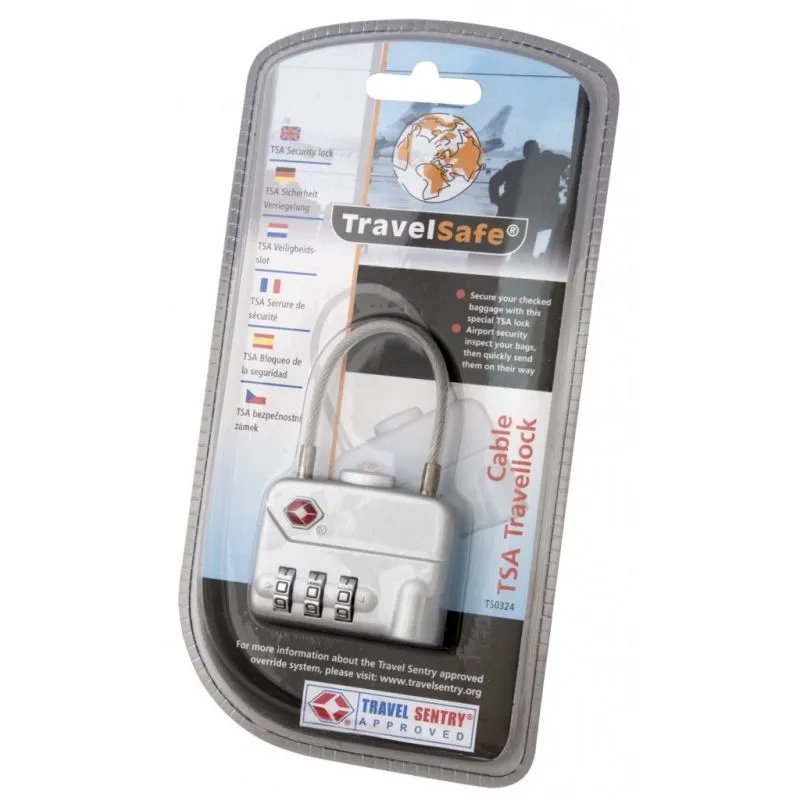 Candado TravelSafe lock de 3 dígitos con cable TSA TravelSafe 