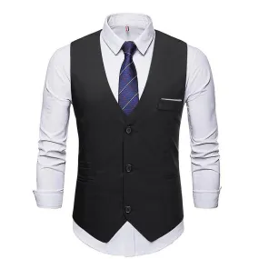 Chaleco formal de negocios para hombres Slim Fit chaleco de un solo pecho