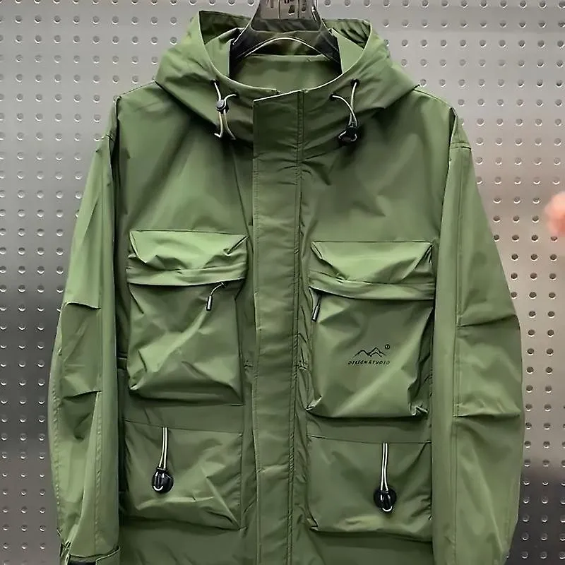 Chaqueta bombardera para hombres Manga larga Gabardina con capucha Chaqueta táctica militar Abrigos de invierno de otoño Cremall