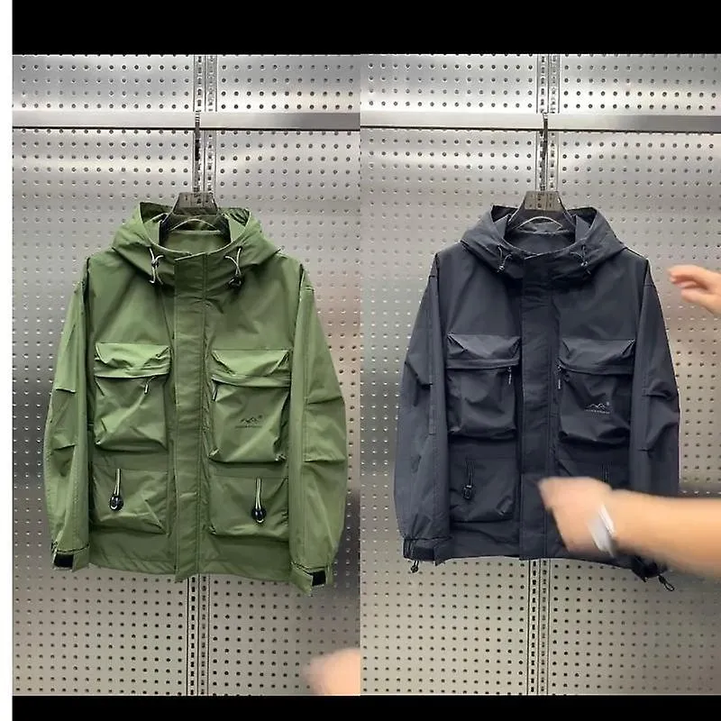 Chaqueta bombardera para hombres Manga larga Gabardina con capucha Chaqueta táctica militar Abrigos de invierno de otoño Cremall