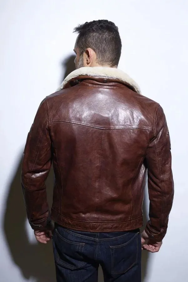 Chaqueta Hombre Daytona Brooke Lamb Paolo Dark Cognac