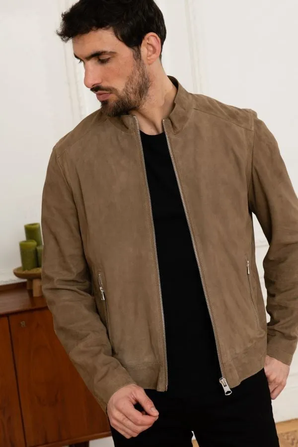 Chaqueta Hombre Oakwood Milton Goat Suede Marron Clair 503