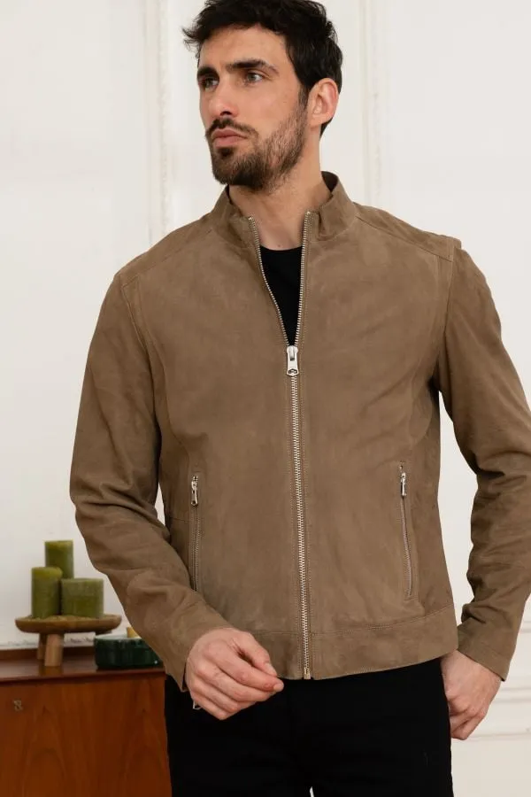 Chaqueta Hombre Oakwood Milton Goat Suede Marron Clair 503