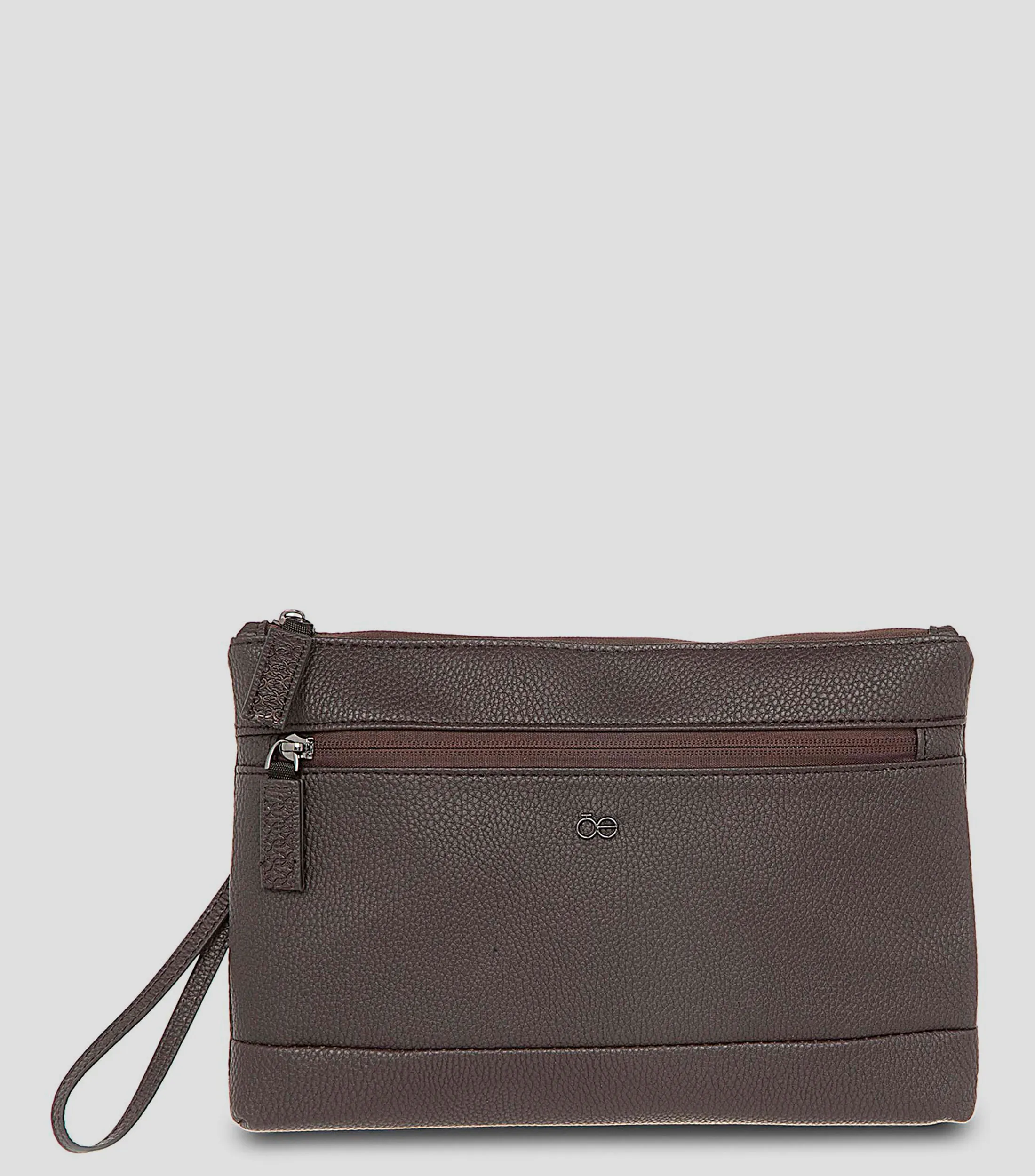 Clóe Bolso wristlet café con textura Hombre