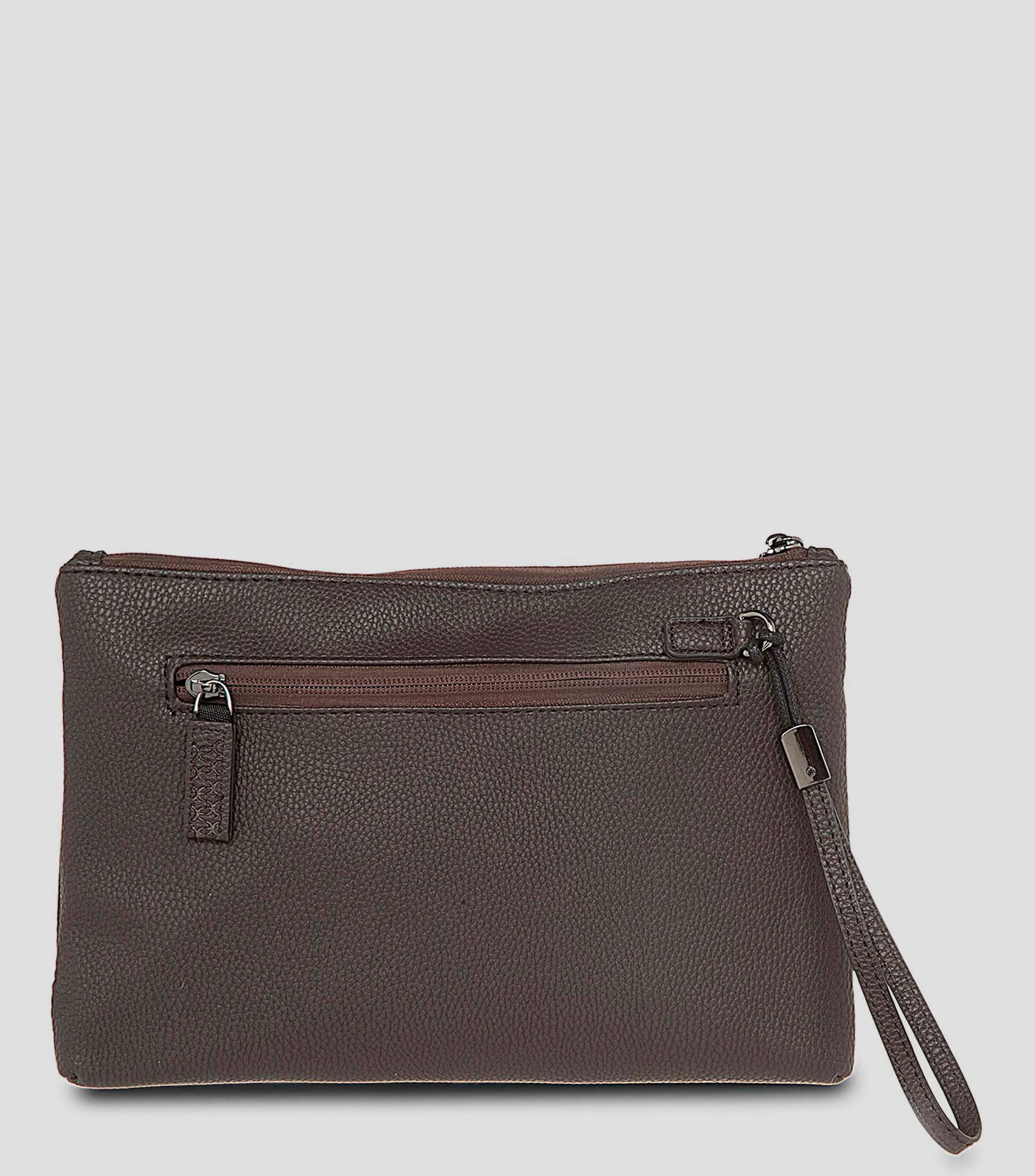 Clóe Bolso wristlet café con textura Hombre