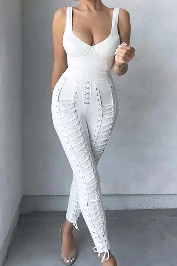 Conjunto body y pantalón Bandage lazada Zig Zag