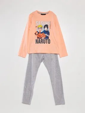 Conjunto de pijama con camiseta + pantalón 'Naruto'  - 2 piezas - NARANJA