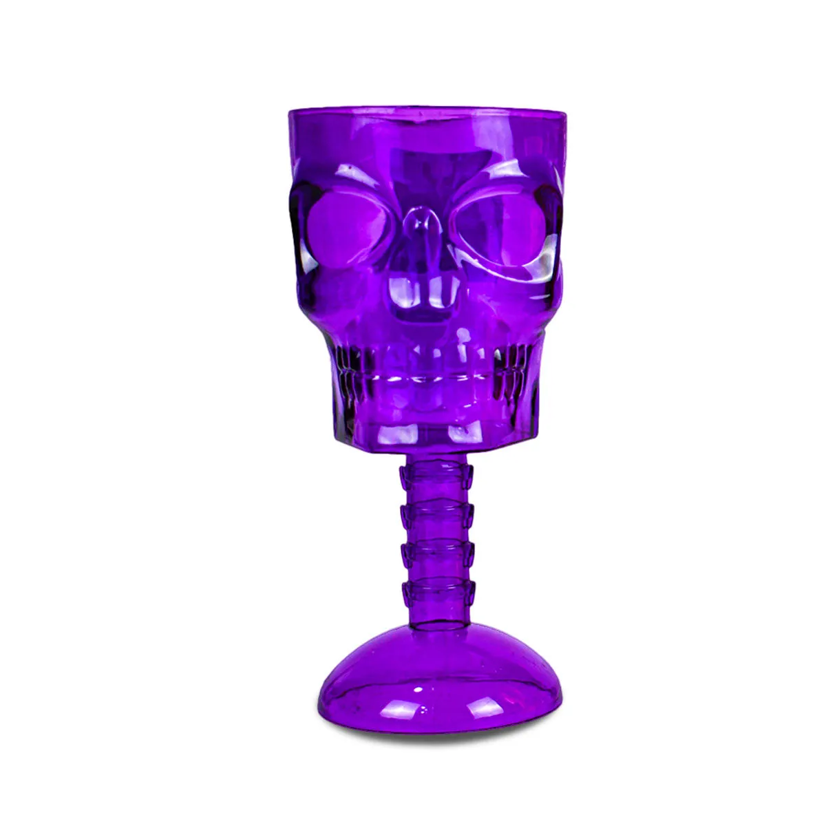 Copa color Morado con Diseo de Cráneo