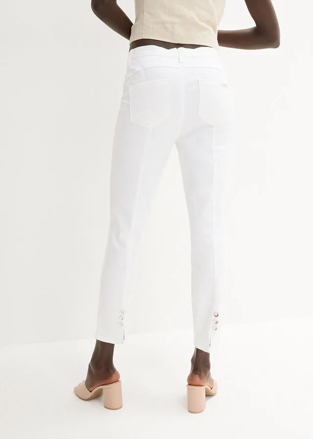 Cómodo pantalón elástico Blanco