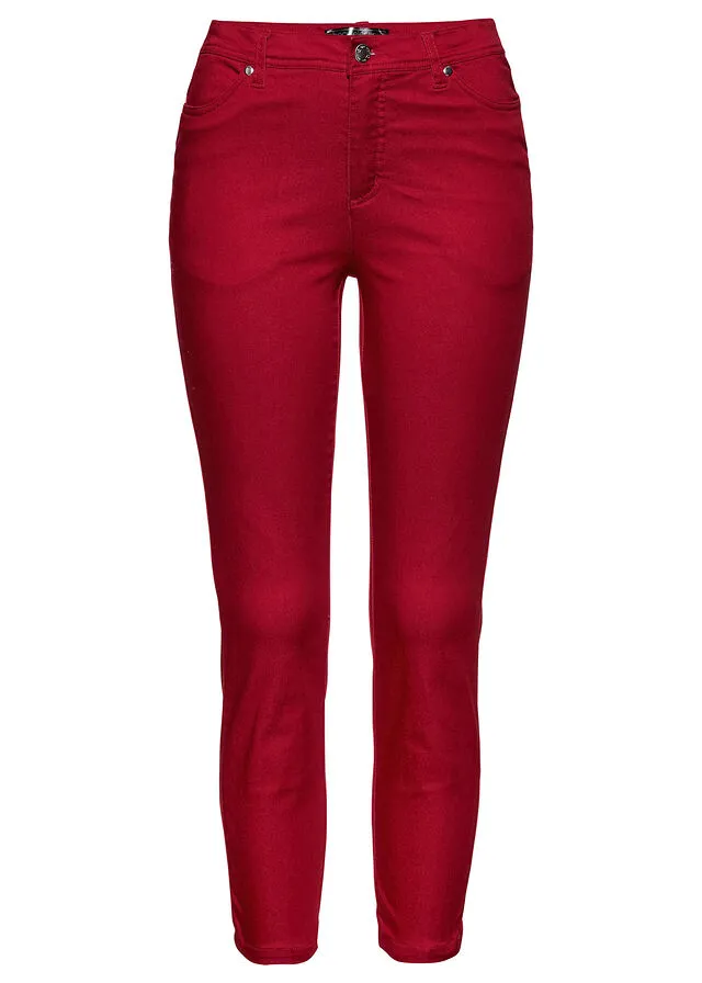 Cómodo pantalón elástico rojo cayena