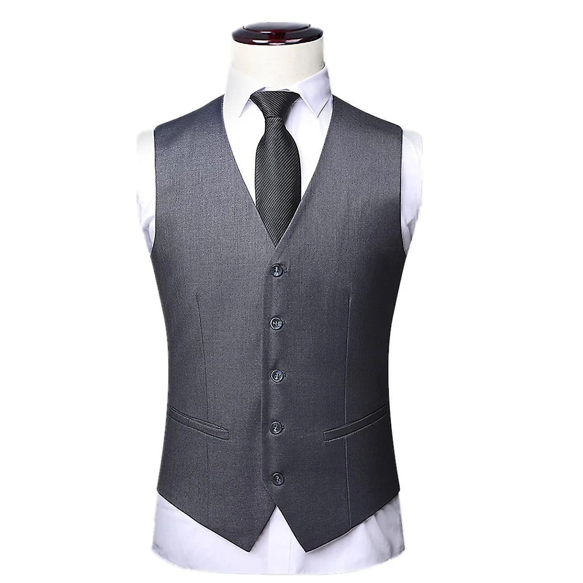 Darmowade Traje para hombres Casual de negocios 3 piezas Traje Blazer Pantalones Chaleco