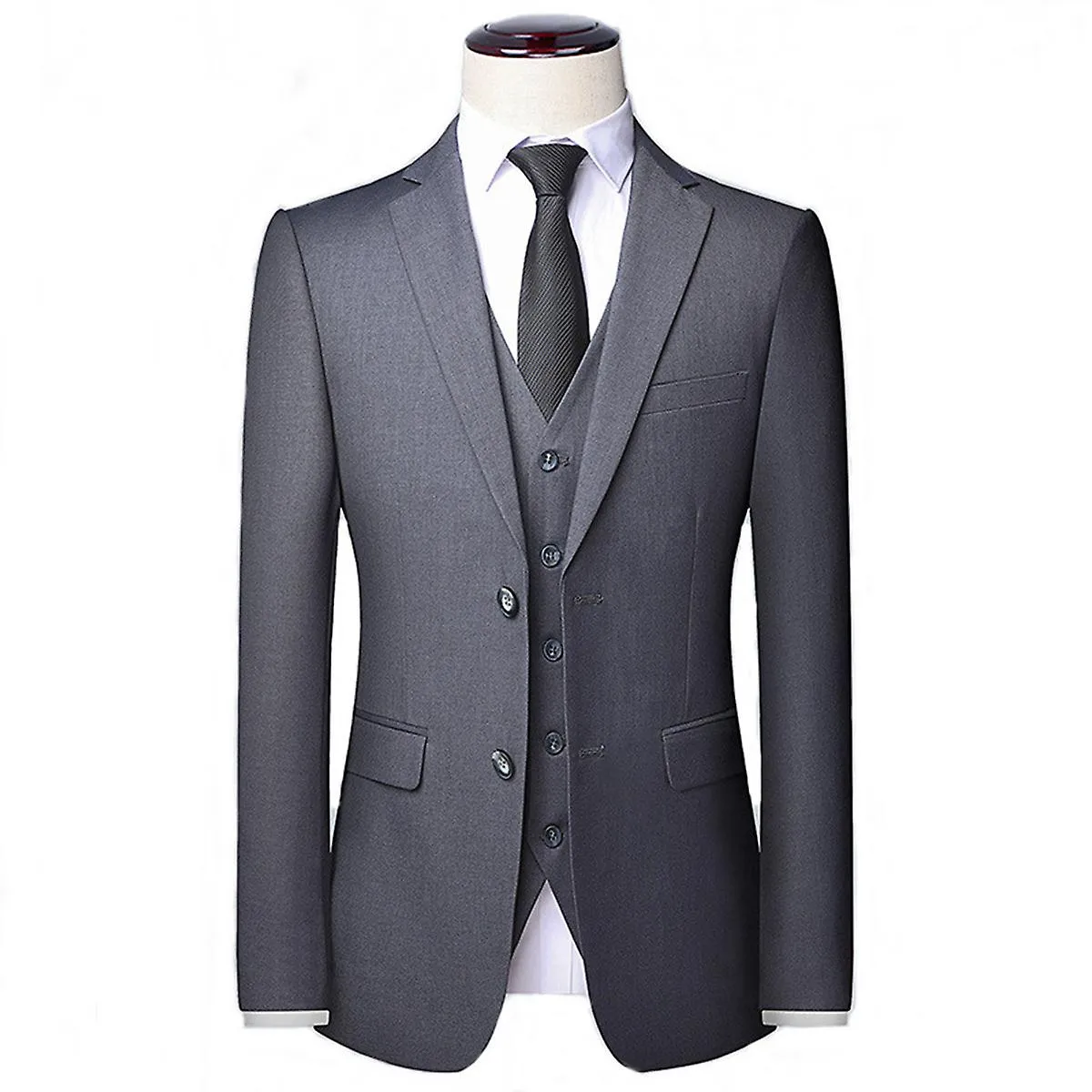 Darmowade Traje para hombres Casual de negocios 3 piezas Traje Blazer Pantalones Chaleco