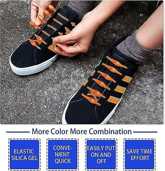 Elastic Silicone Shoelaces Elastic Special No Tie Shoelaces No Tie Shoelaces 24pcs Durable Lazy Sili