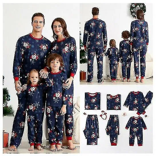 Family Matching Adultos Niños Pijama Navidad Pijama Ropa de Noche Pijama Pjs Sets Santa