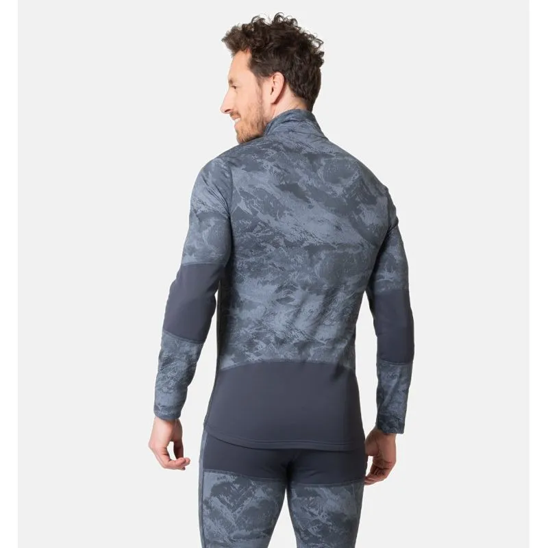 Forro polar Odlo BL TOP cuello tortuga l/s media cremallera WHISTLER (folkstone grey - india ink) Hombre