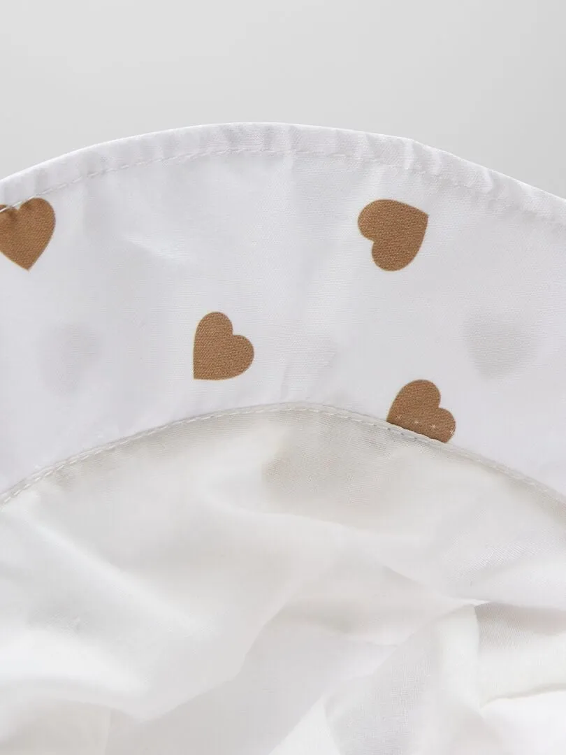 Gorro bucket blanco con corazones - blanco