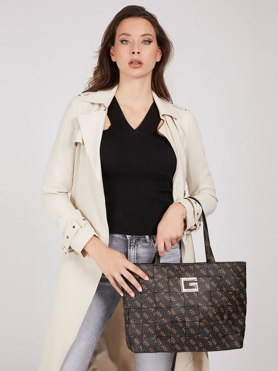 Guess Liberty City Bolso shopper sintético 4G para mujer en marrón