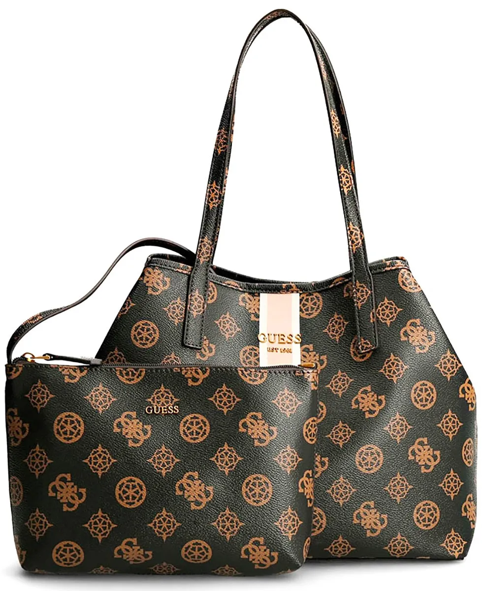 Guess Vikky Bolso tote grande con bolsa para mujer en marrón