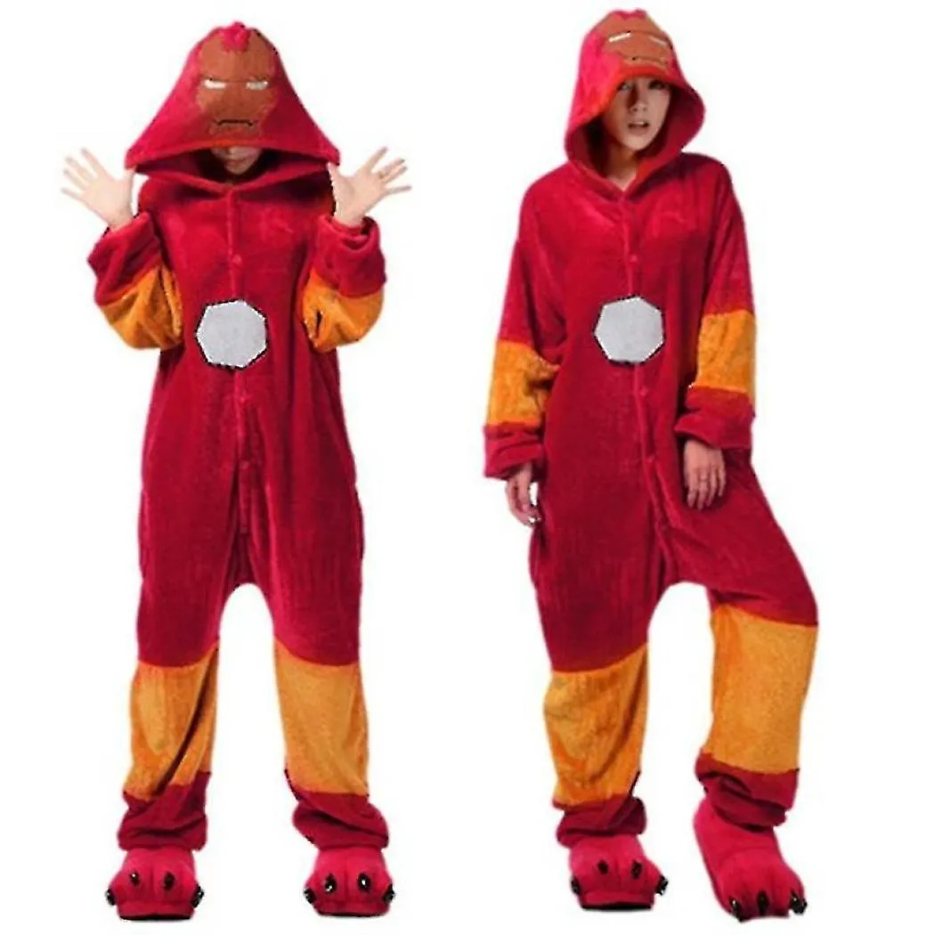 Hero Iron Man Pijamas Kigurumi Mono Ropa de dormir Unisex Adultos Onesie Cosplay Disfraz