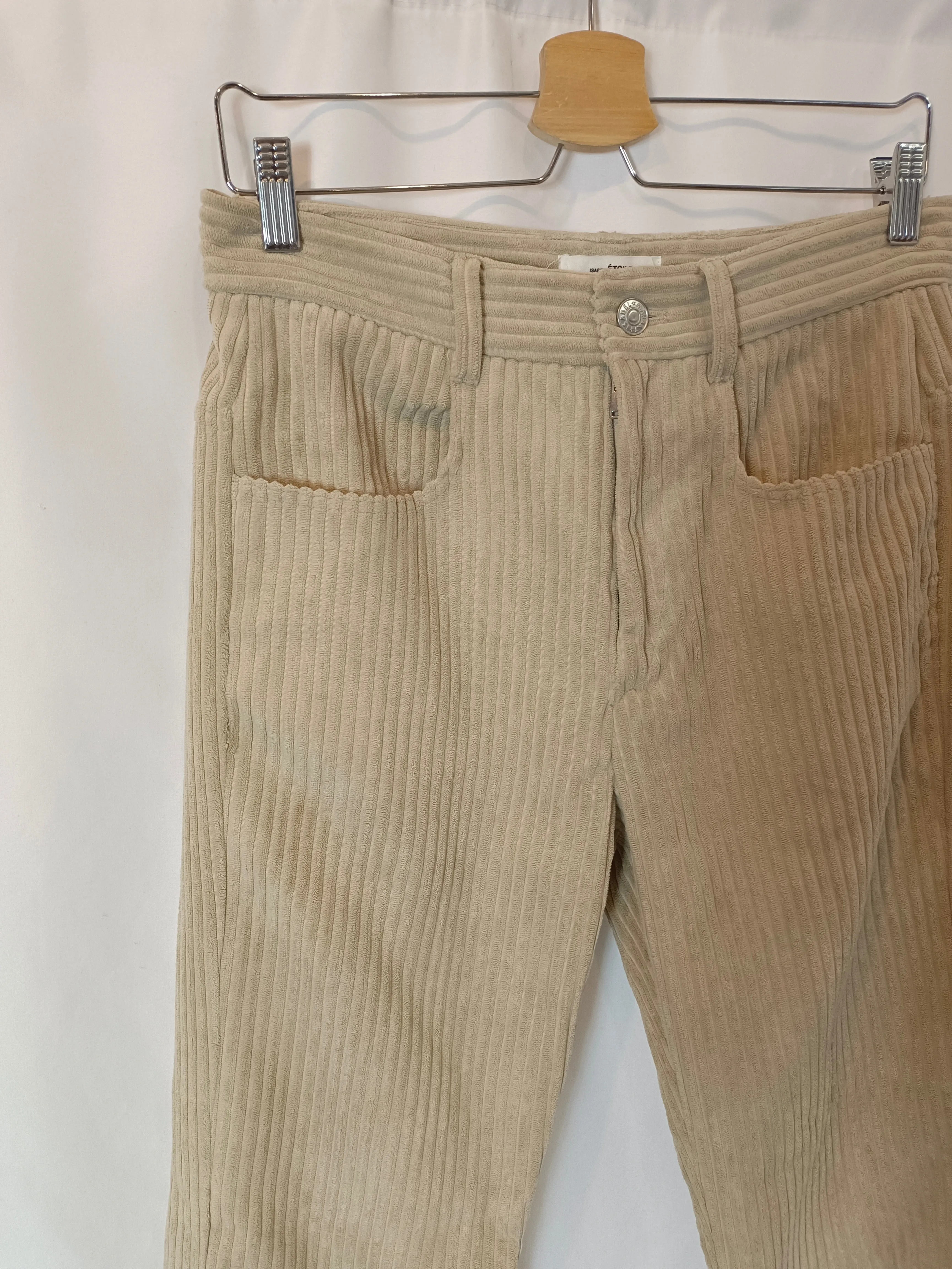 ISABEL MARANT ETOILÉ. Pantalón pana beige T.36