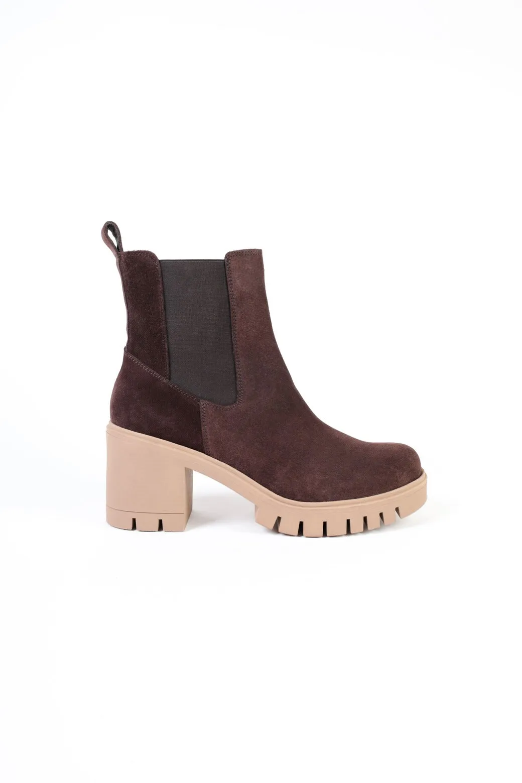 LIBY CHOCO - Heeled Boots with Elastic and Notched Sole