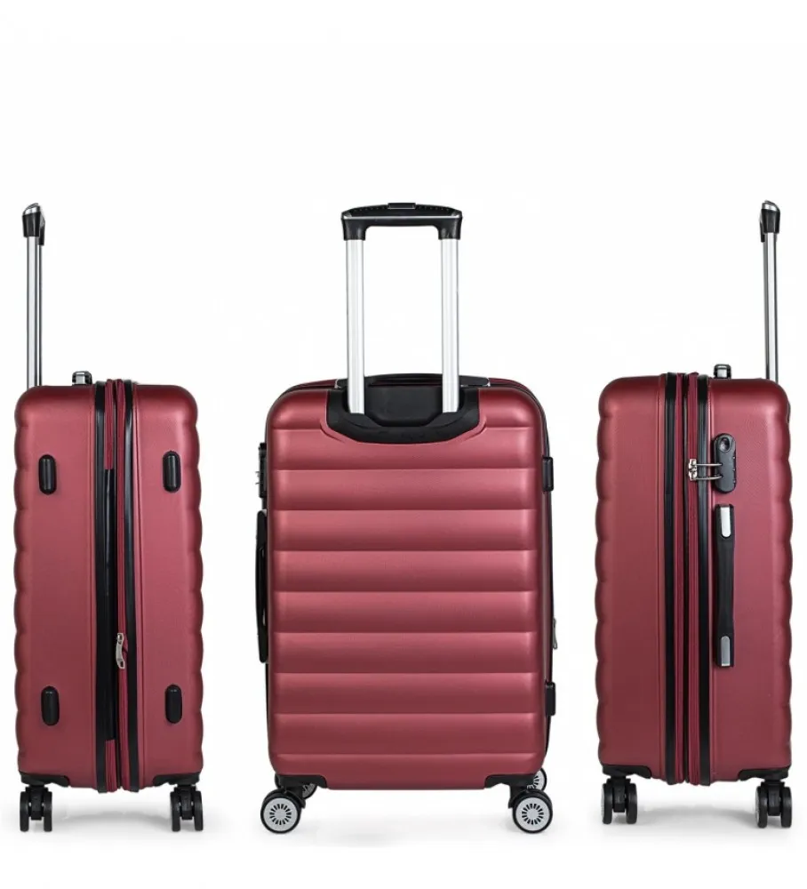 Maleta De Viaje Rígida 4 Ruedas Mediana Trolley 71260 Granate -65X42X26Cm-