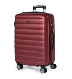 Maleta De Viaje Rígida 4 Ruedas Mediana Trolley 71260 Granate -65X42X26Cm-