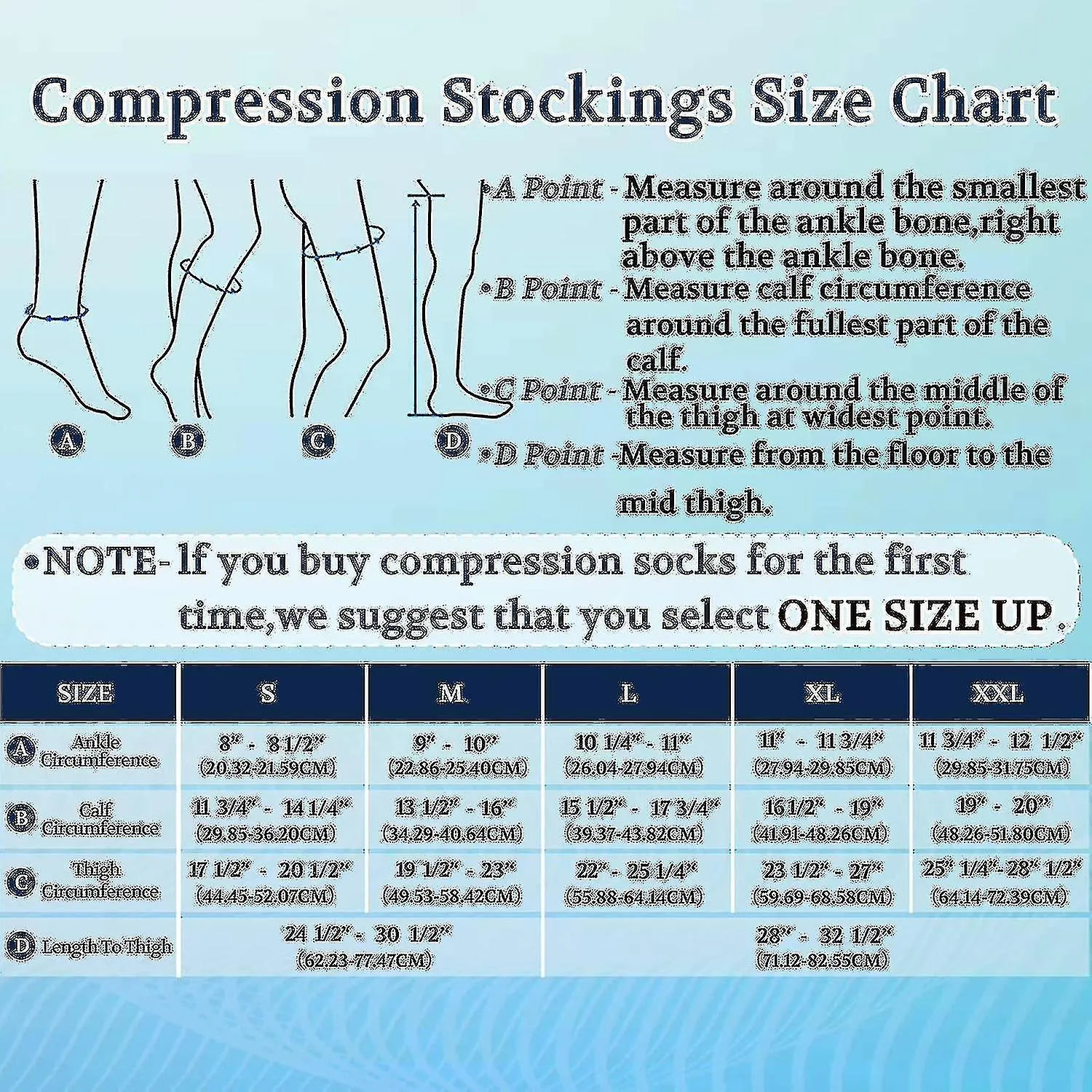 Medias de compresión para mujeres y hombres, 20-30 mmhg Calcetines de alta compresión para venas varicosas Piernas hinchadas Via